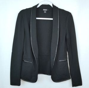 DKNY Blazer with Faux Leather Trim Size 4
